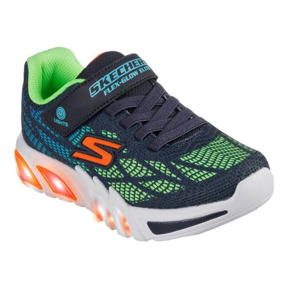 BRAND NEW boy youth skechers lights light up vorlo velcro shoes size 3Y & 4Y - Picture 1 of 6